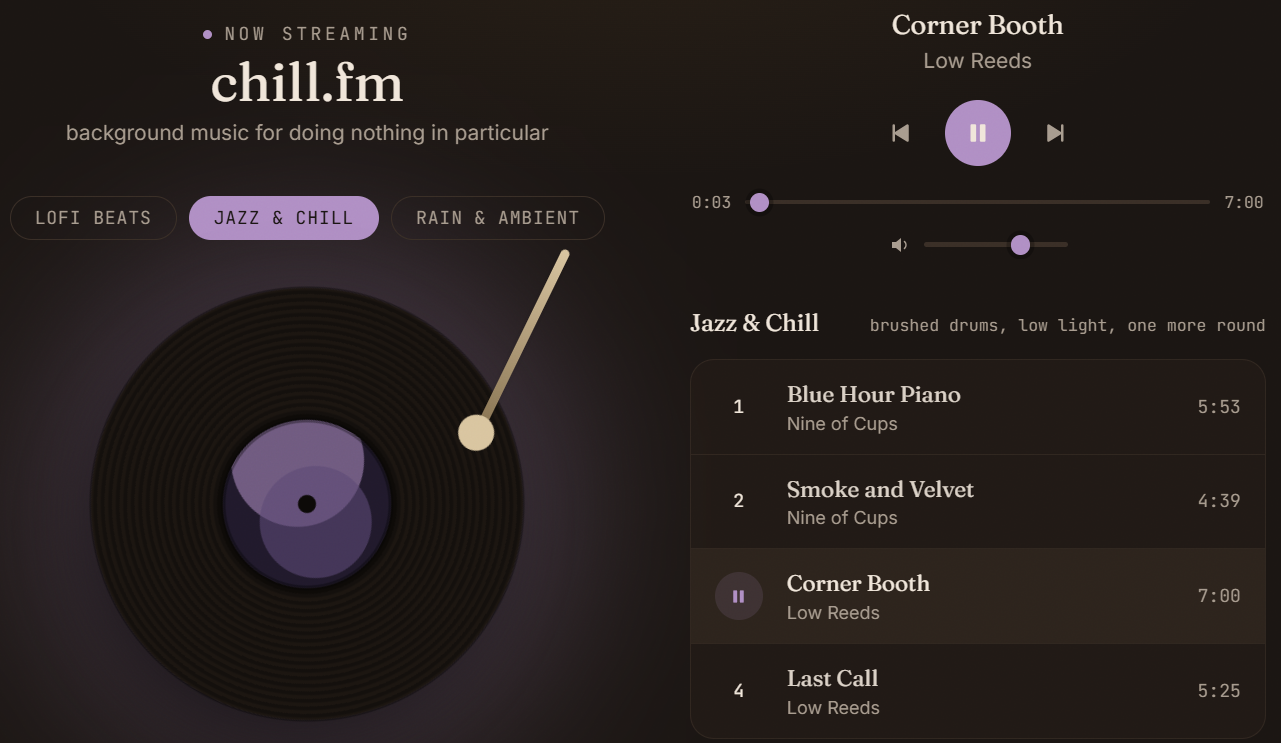 Chill.fm – Vinyl Music Player