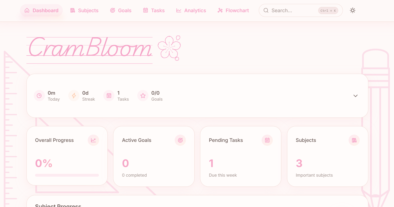 CramBloom – Study Tracker
