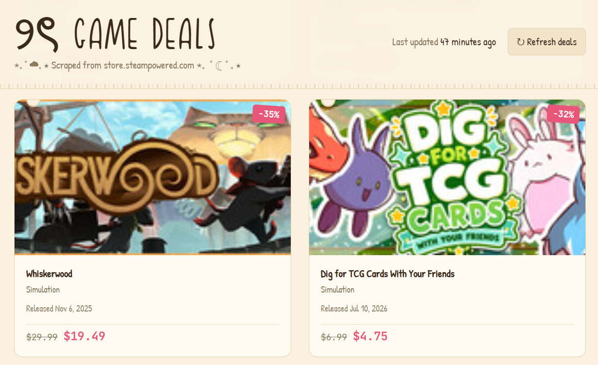 Game Deals Scraper